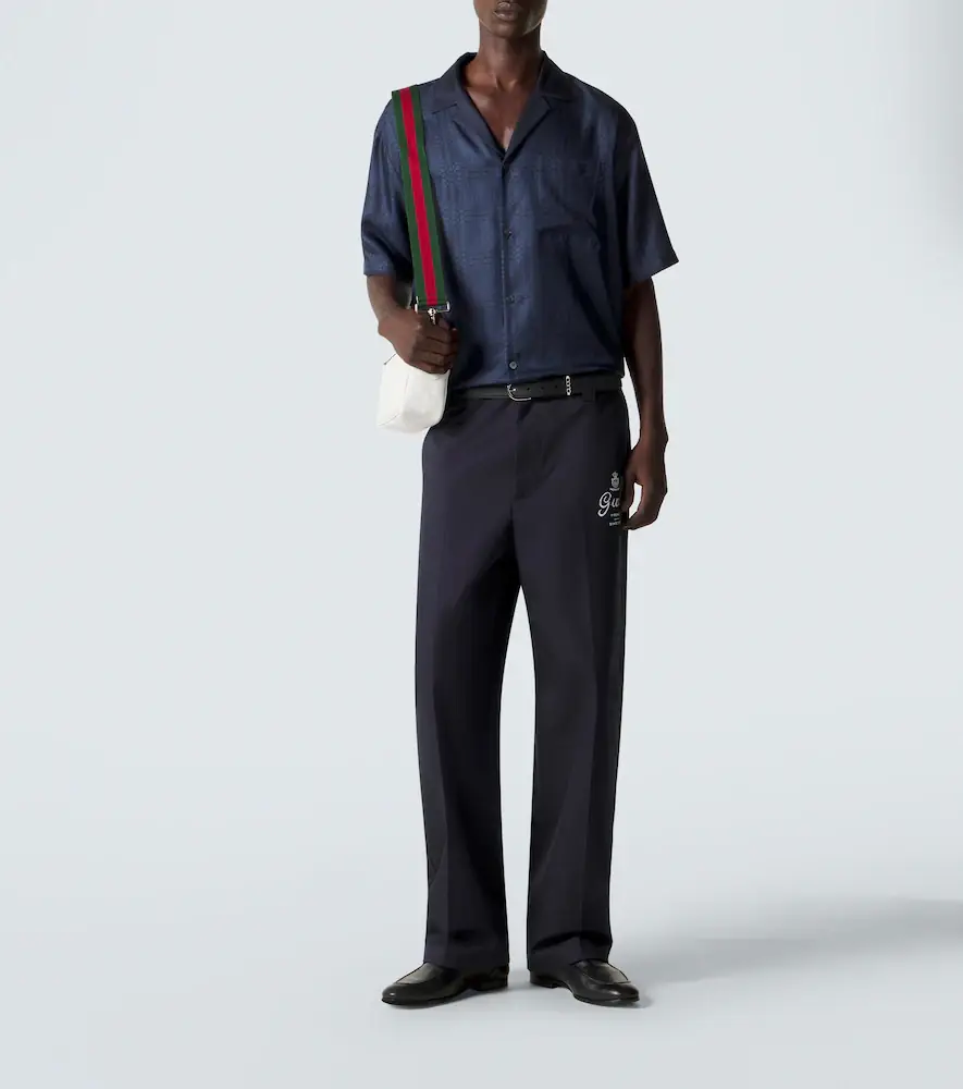 Gucci Interlocking G silk twill bowling shirt | Thumbnail 5