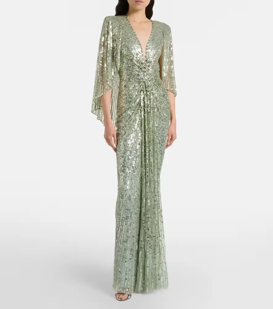 Jenny Packham Carrie caped embellished gown | Thumbnail 5