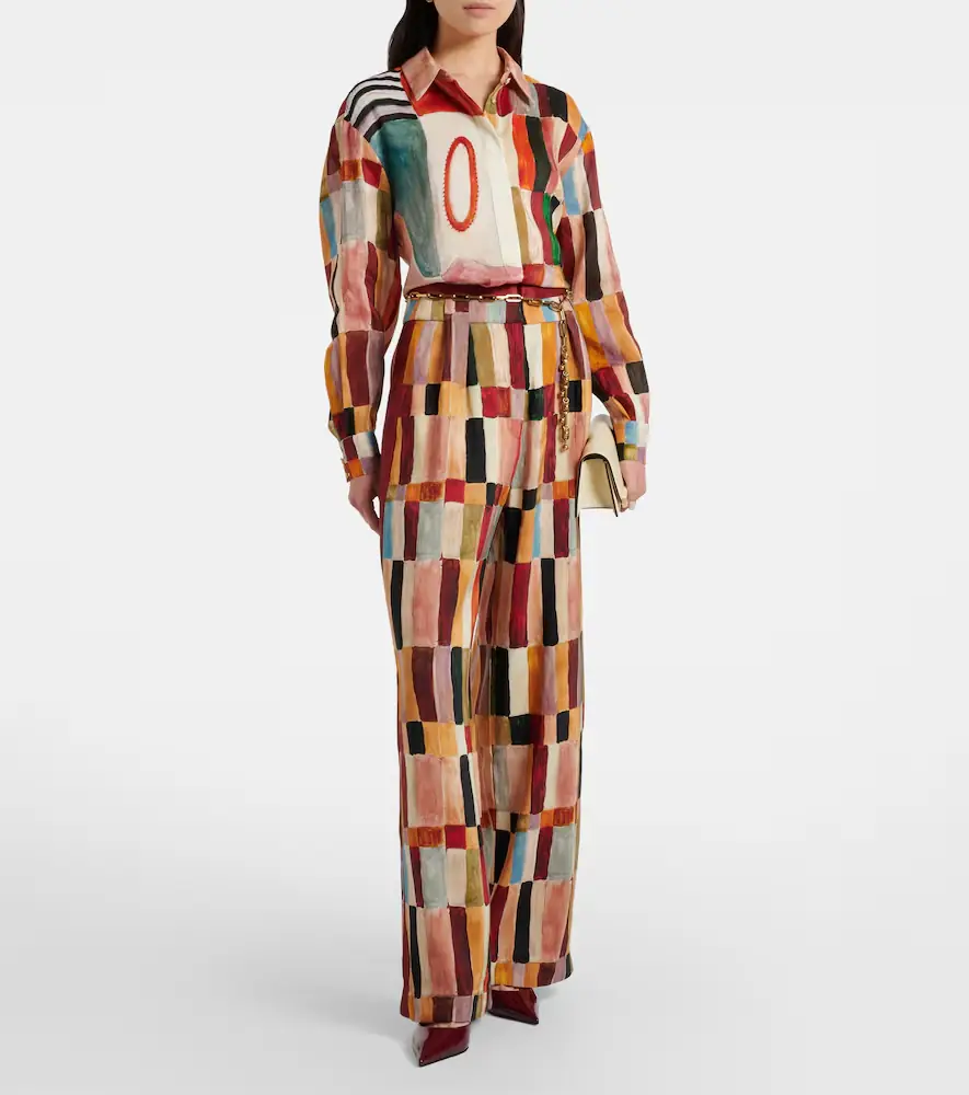 ALÉMAIS Alémais x LRNCE Marjorelle printed linen and silk palazzo pants | Thumbnail 2 ALÉMAIS Alémais x LRNCE Marjorelle printed linen and silk palazzo pants | Thumbnail 2