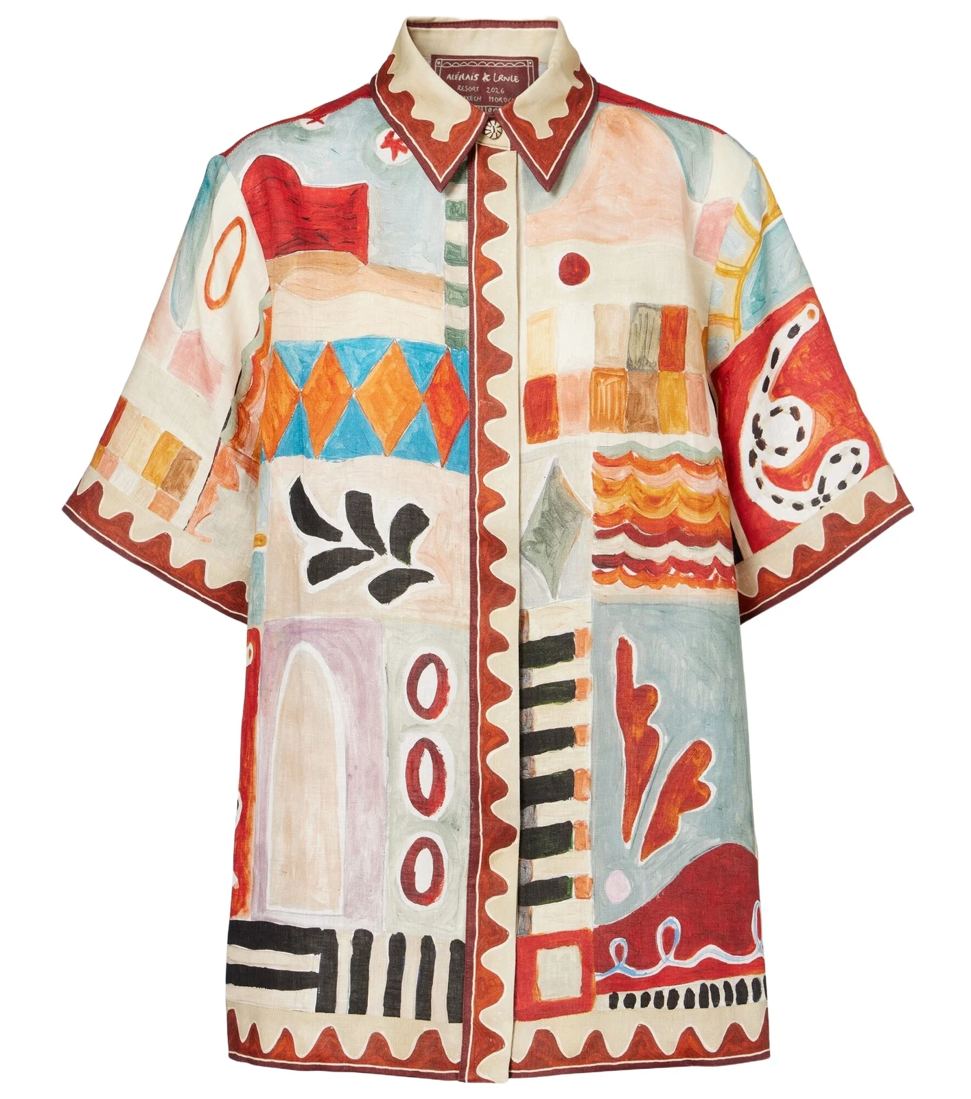 Alémais x LRNCE Michelle printed linen shirt