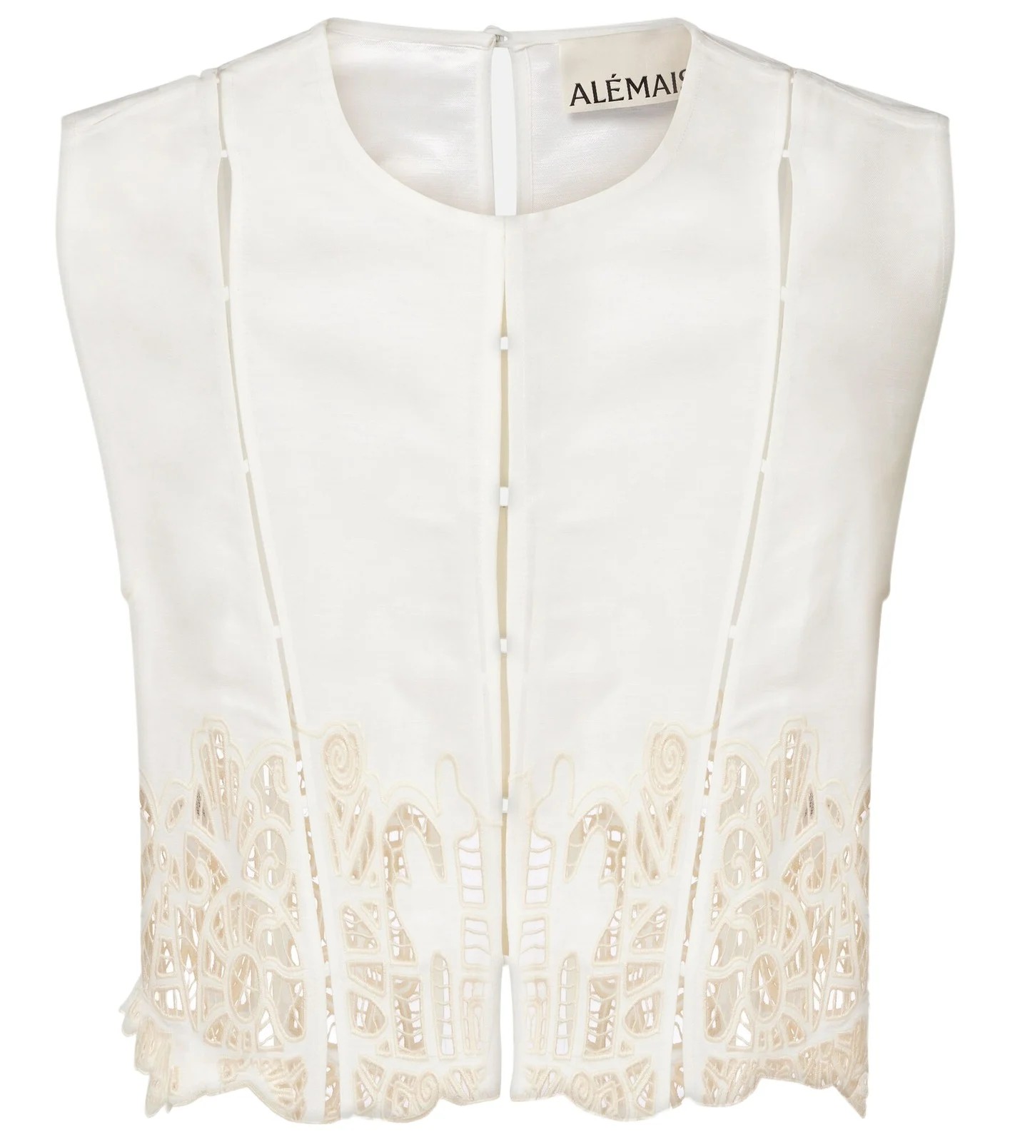 Rosemary embroidered linen-blend top Rosemary embroidered linen-blend top
