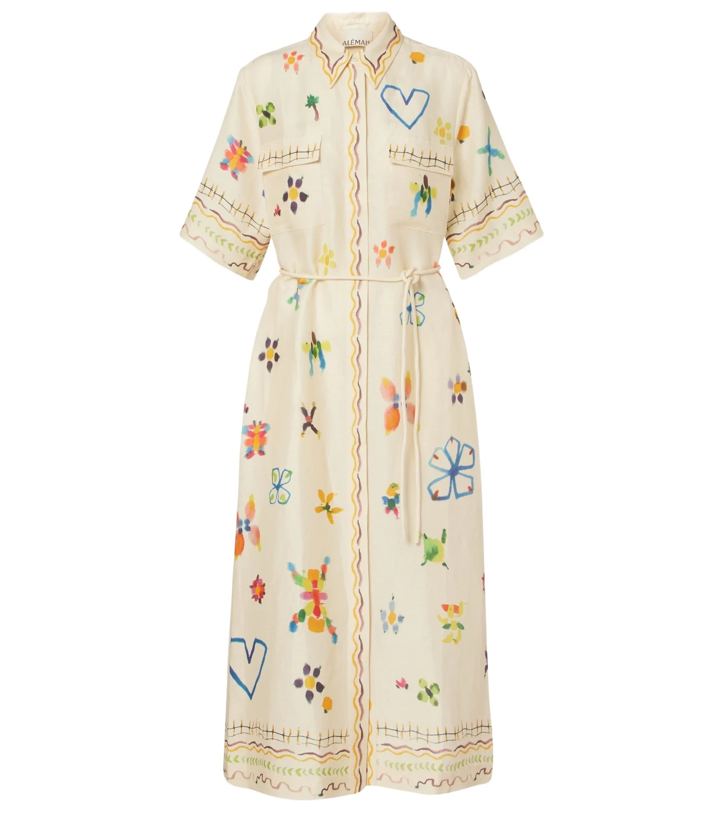 Sidi floral linen-blend shirt dress