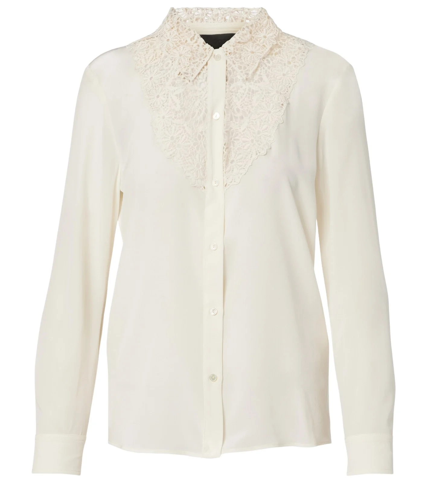 Lace-trimmed silk shirt Lace-trimmed silk shirt