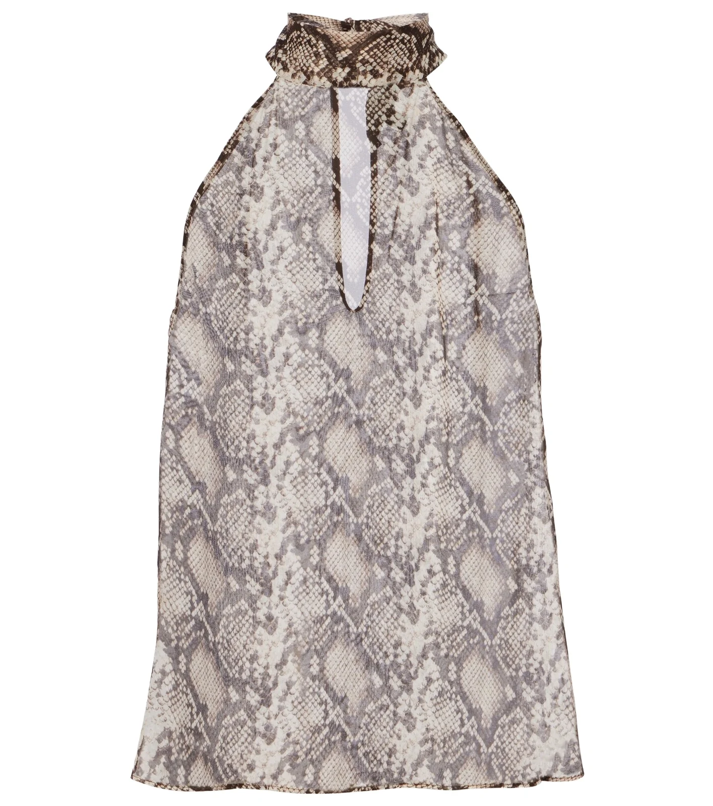 Alla snake-print halterneck silk top Alla snake-print halterneck silk top