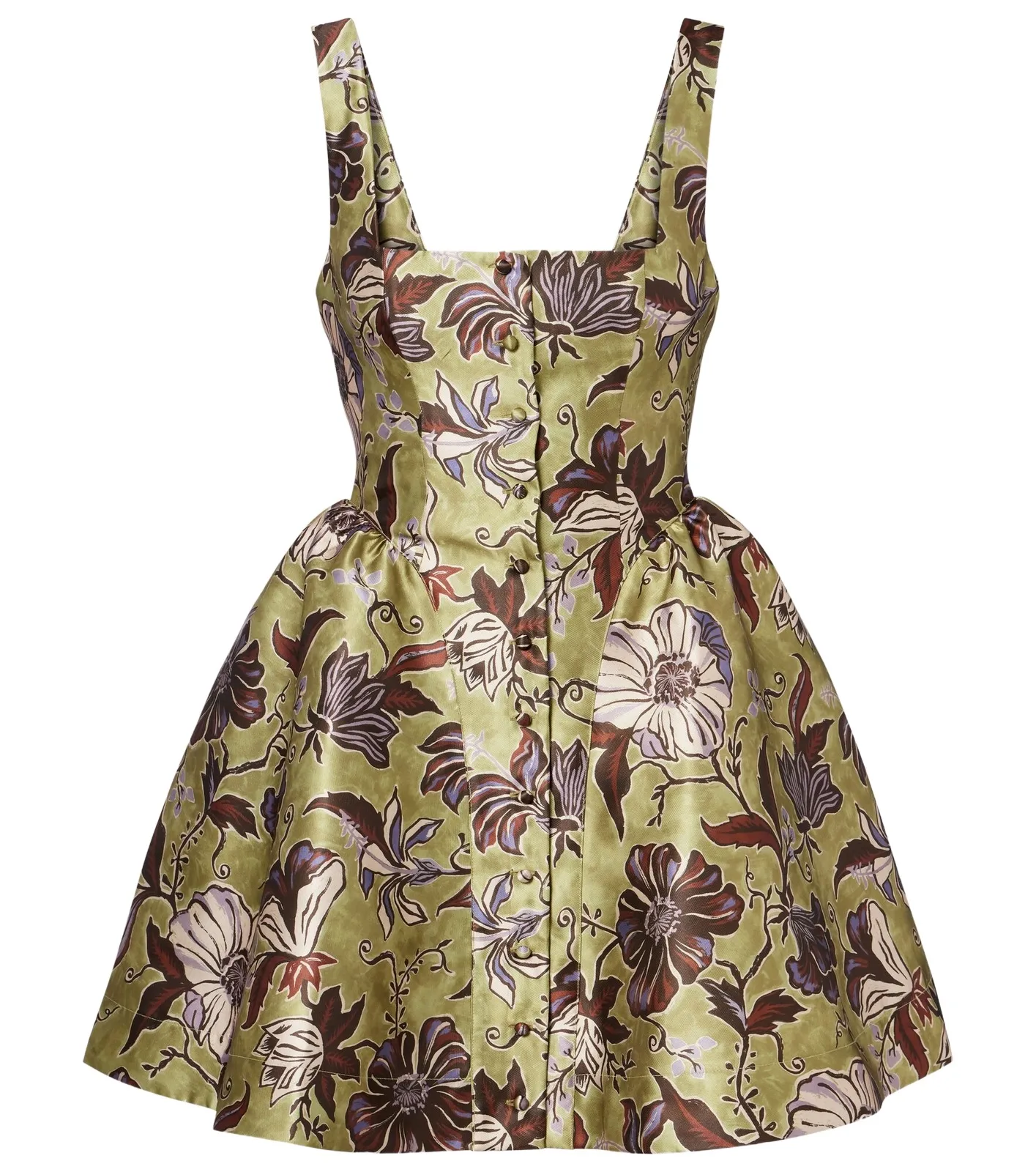 Alémais Citron Flounce floral minidress