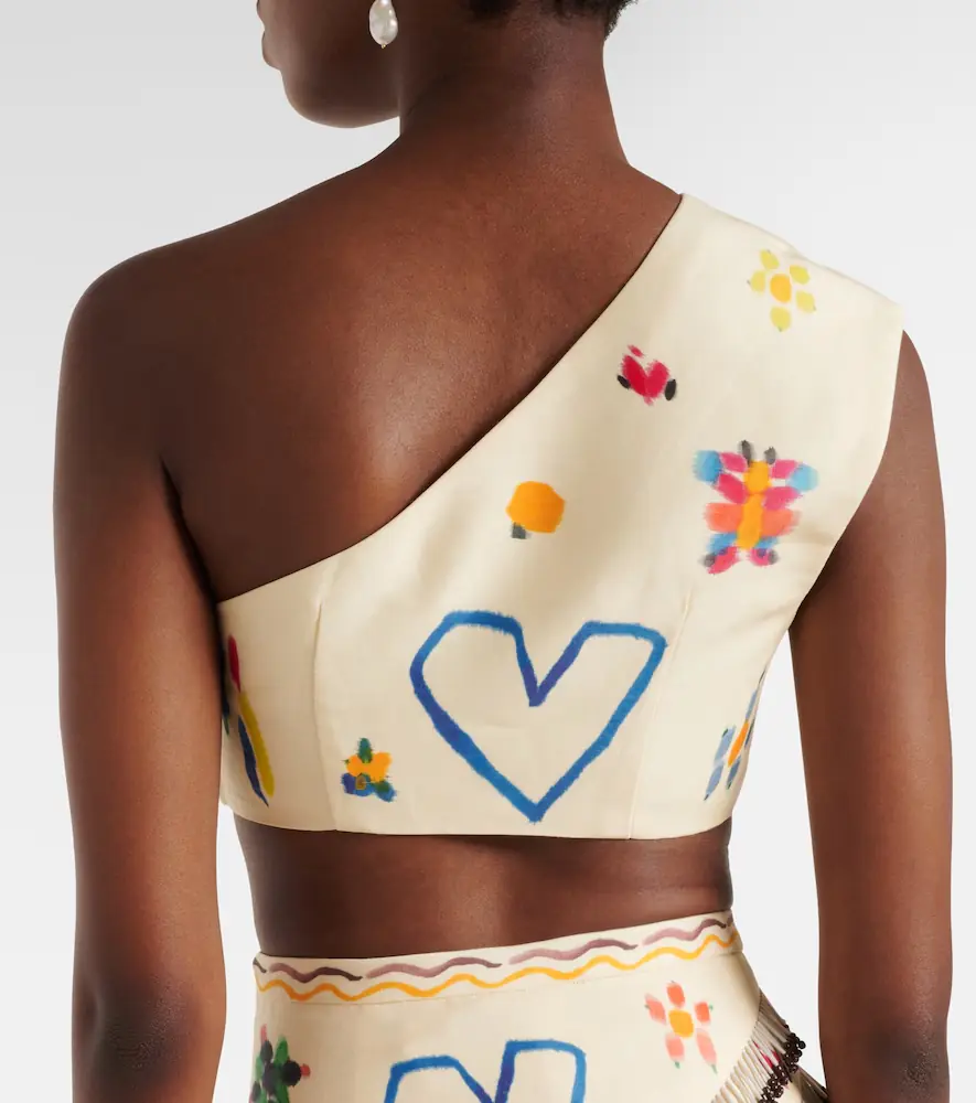ALÉMAIS Sidi printed linen-blend crop top | Thumbnail 2