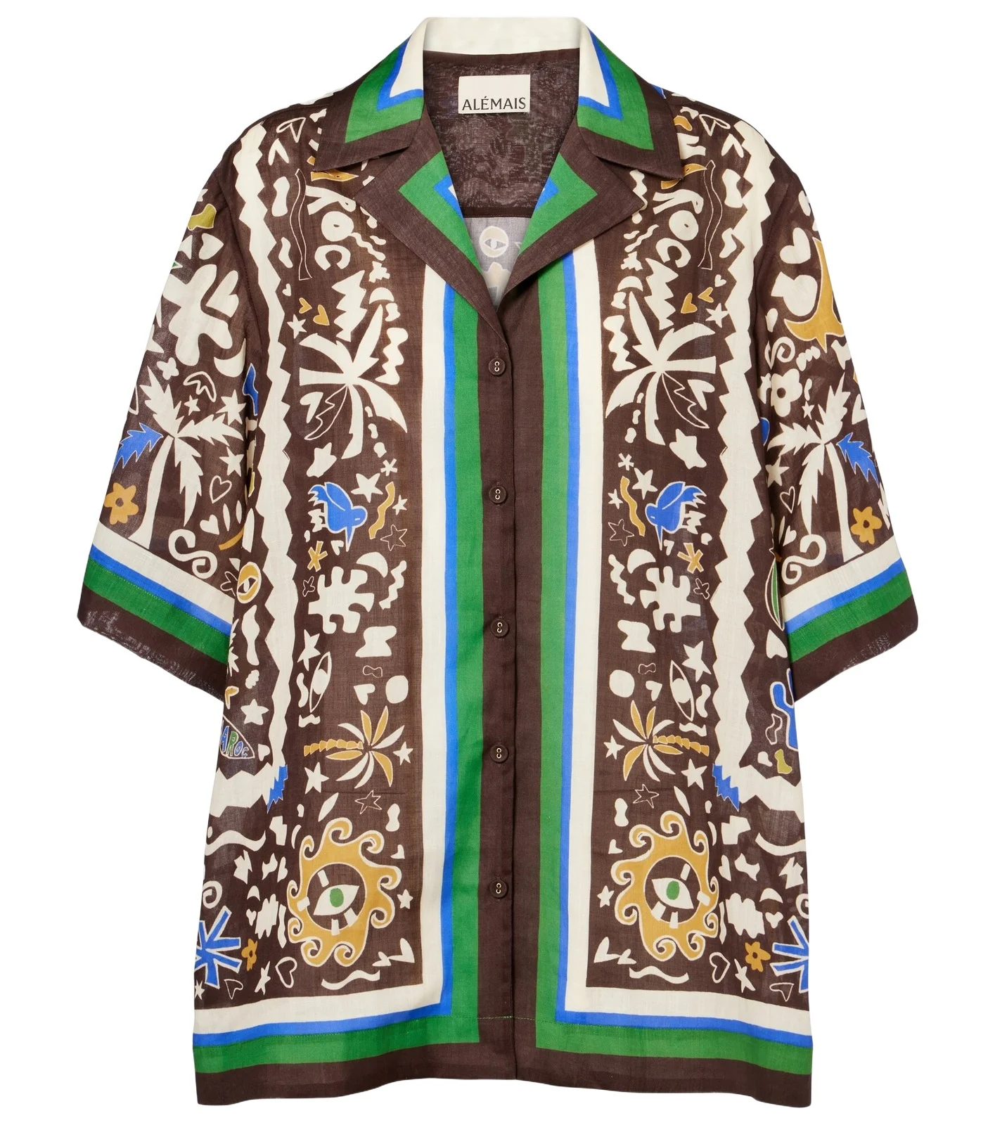 Alémais Maroc printed oversized ramie shirt Alémais Maroc printed oversized ramie shirt