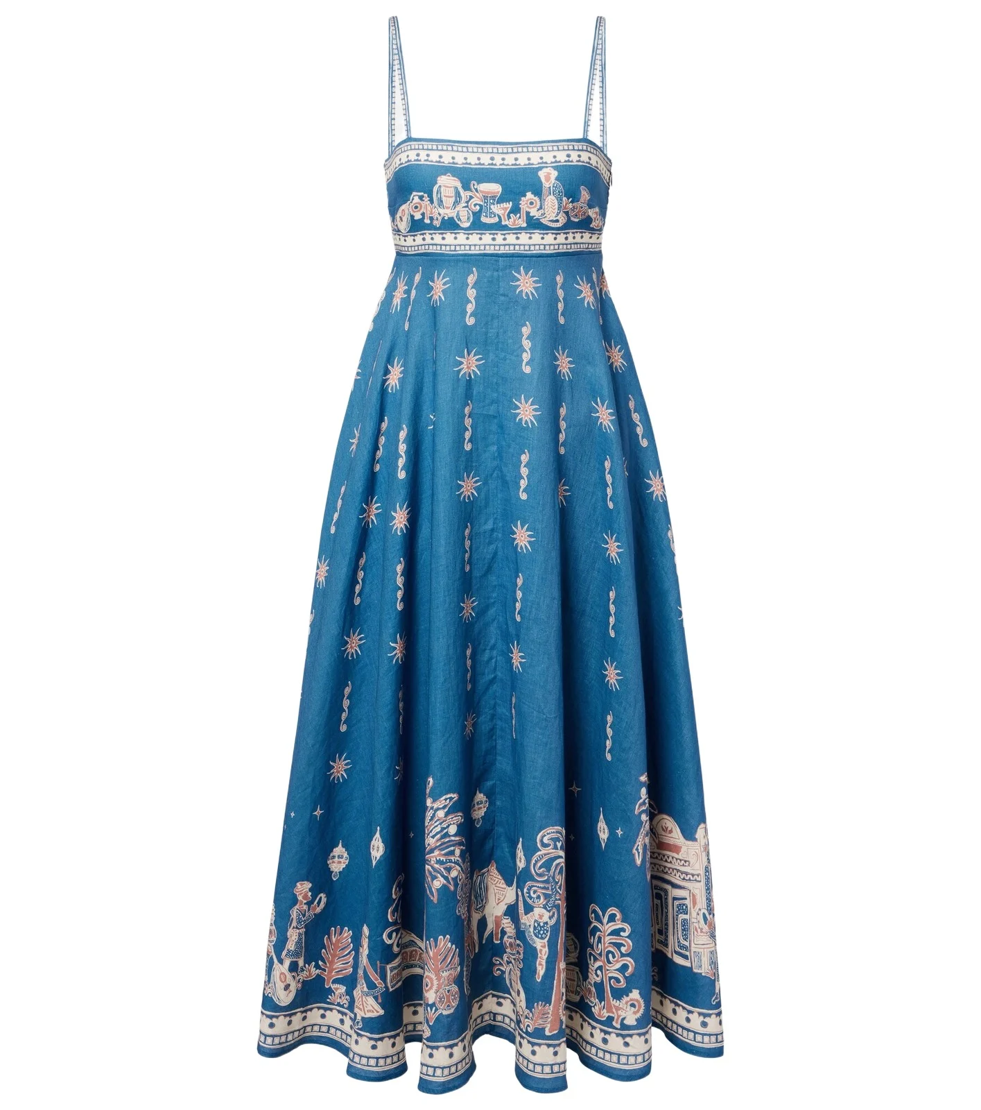 Acacia printed linen maxi dress