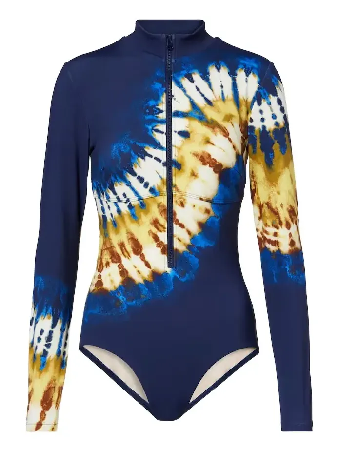 Alémais Martine draped printed rashguard top Alémais Martine draped printed rashguard top