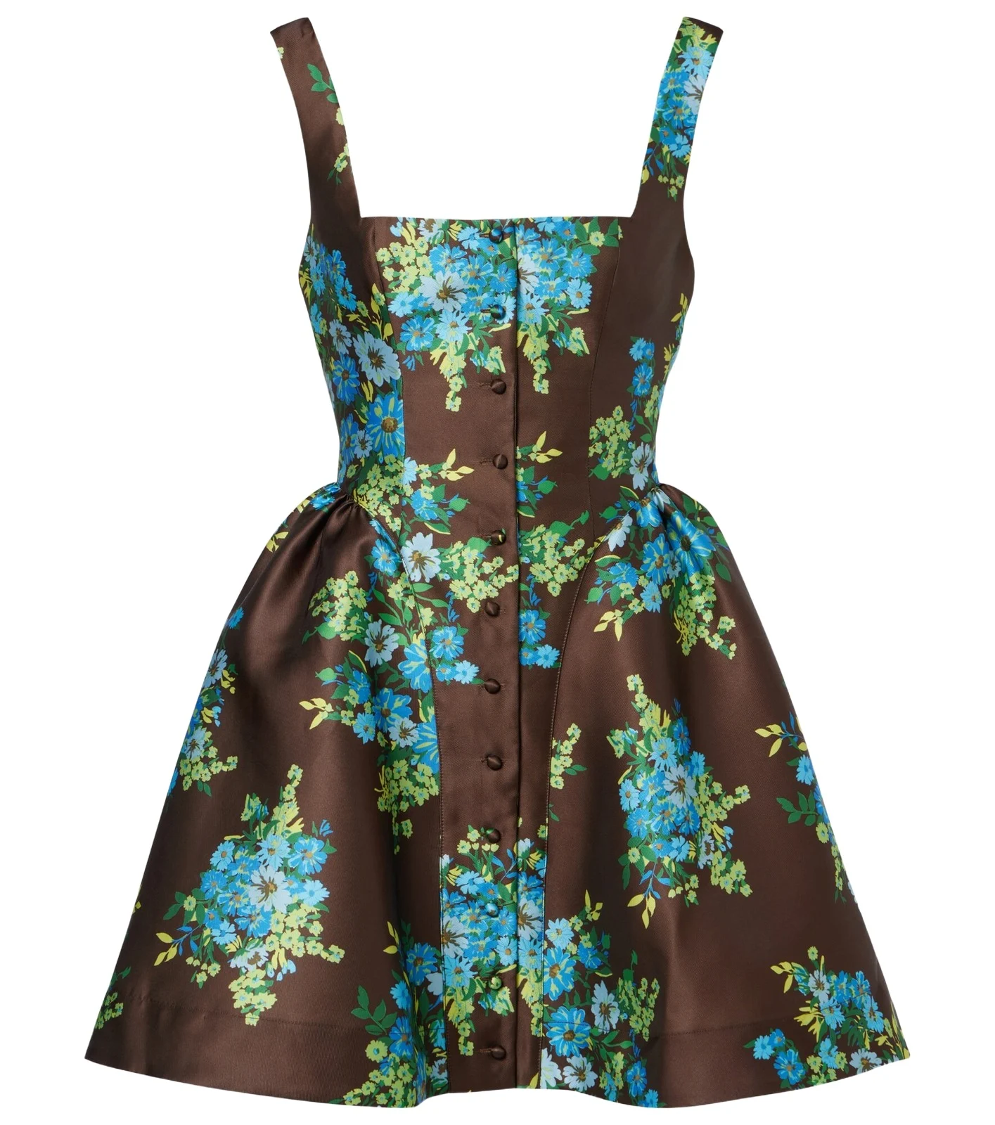 Alémais Floral peplum satin minidress Alémais Floral peplum satin minidress
