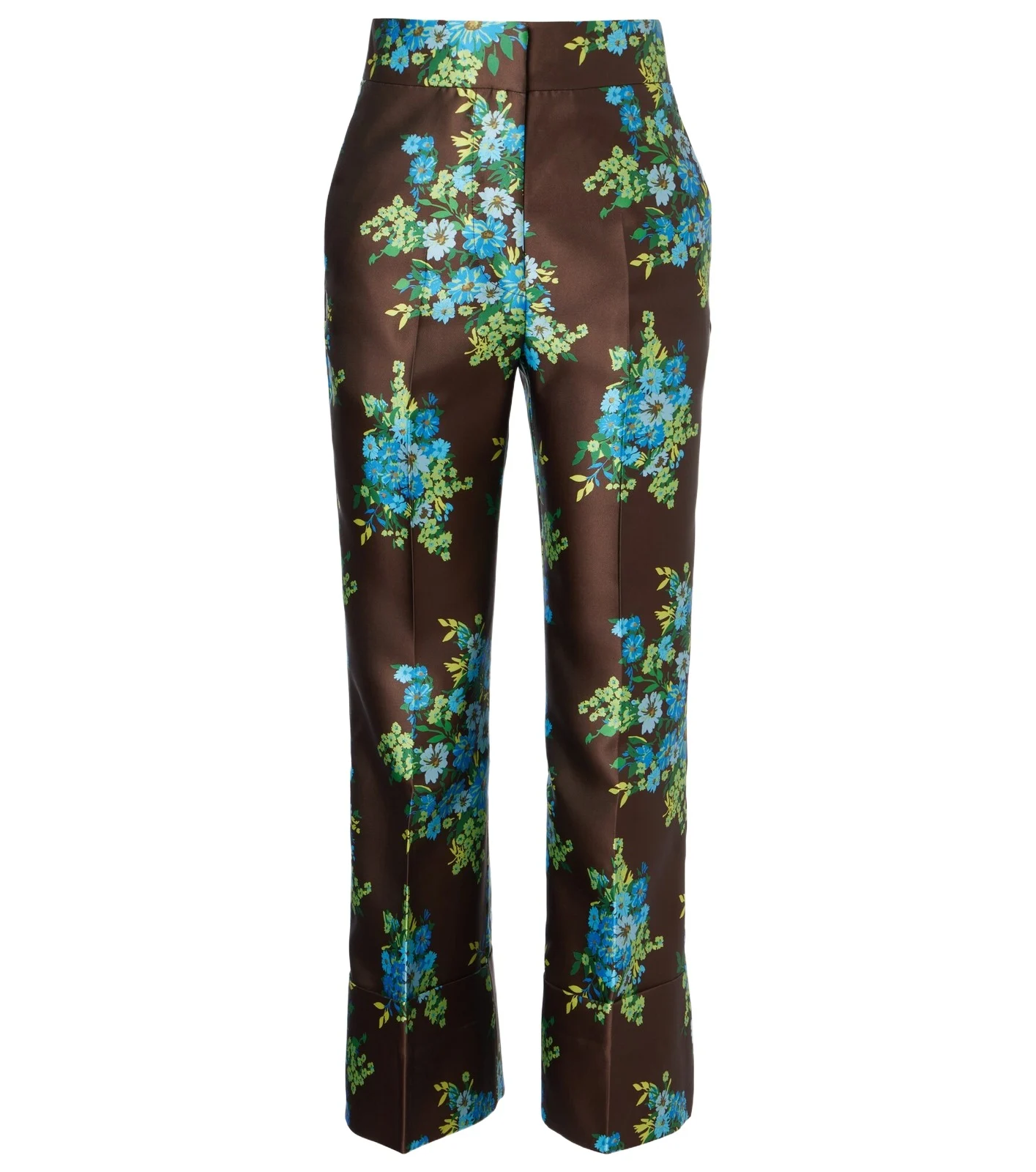 Alémais Floral cropped satin flared pants