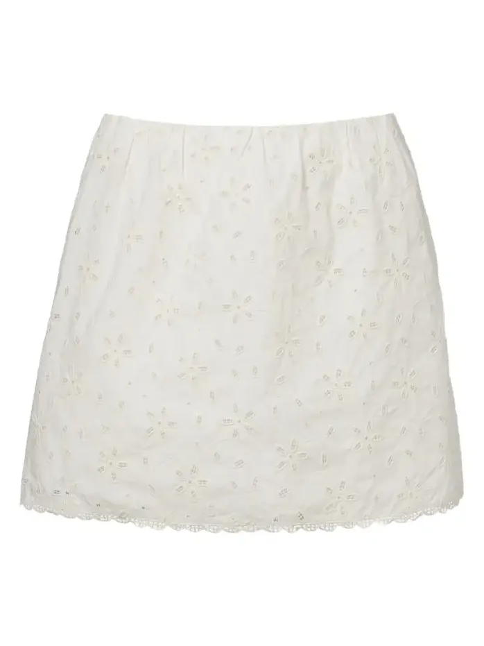Salma embroidered cotton miniskirt Salma embroidered cotton miniskirt