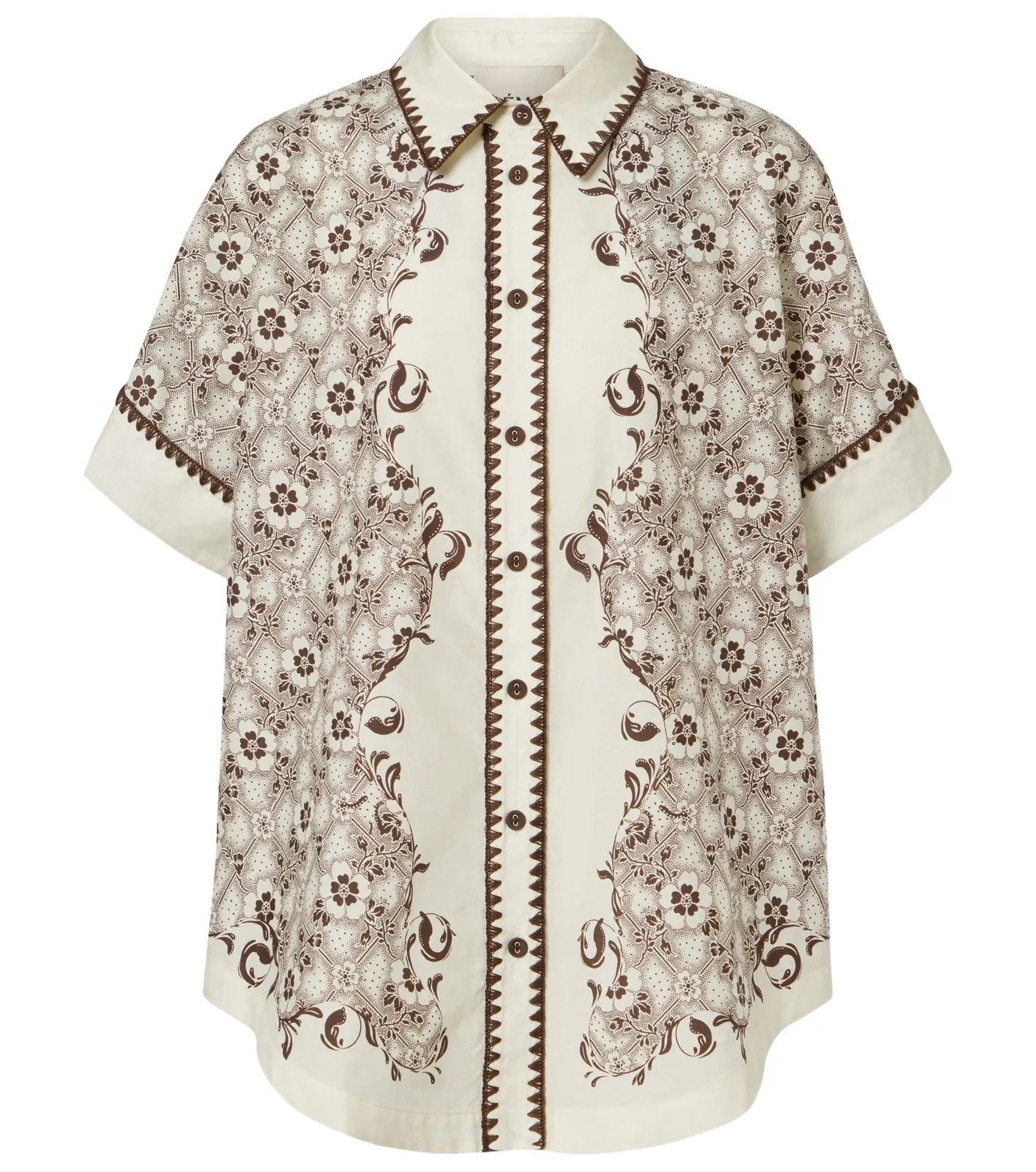 Alémais Printed cotton and silk bowling shirt