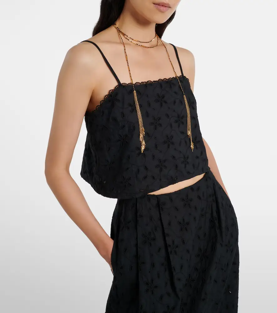 Posse Salma embroidered cropped cotton top | Thumbnail 4 Posse Salma embroidered cropped cotton top | Thumbnail 4