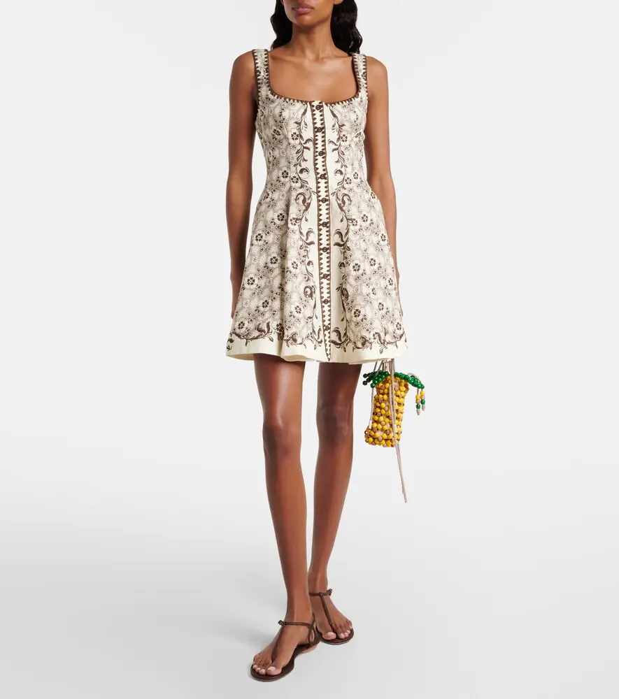 ALÉMAIS Printed linen and cotton minidress | Thumbnail 3