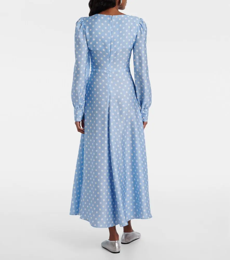 Posse Tilly polka-dot satin midi dress | Thumbnail 3