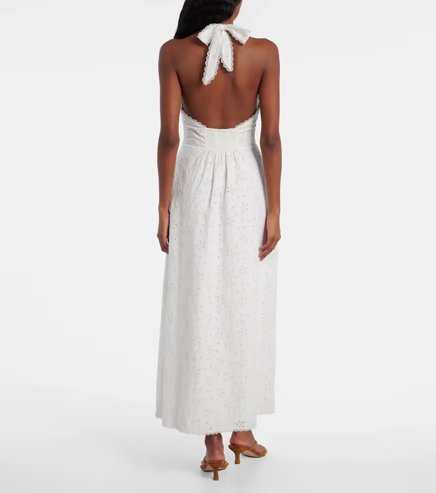 Posse Salma embroidered halterneck cotton midi dress | Thumbnail 2