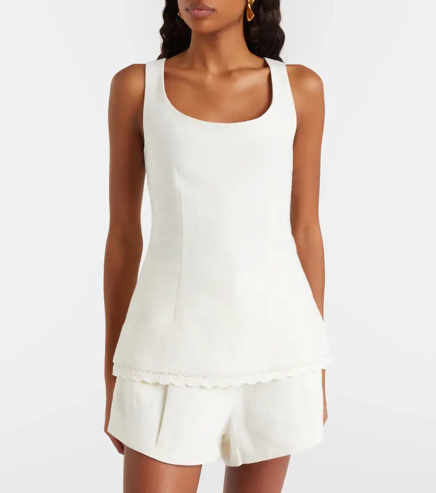 Posse Effi scalloped linen tank top | Thumbnail 2 Posse Effi scalloped linen tank top | Thumbnail 2