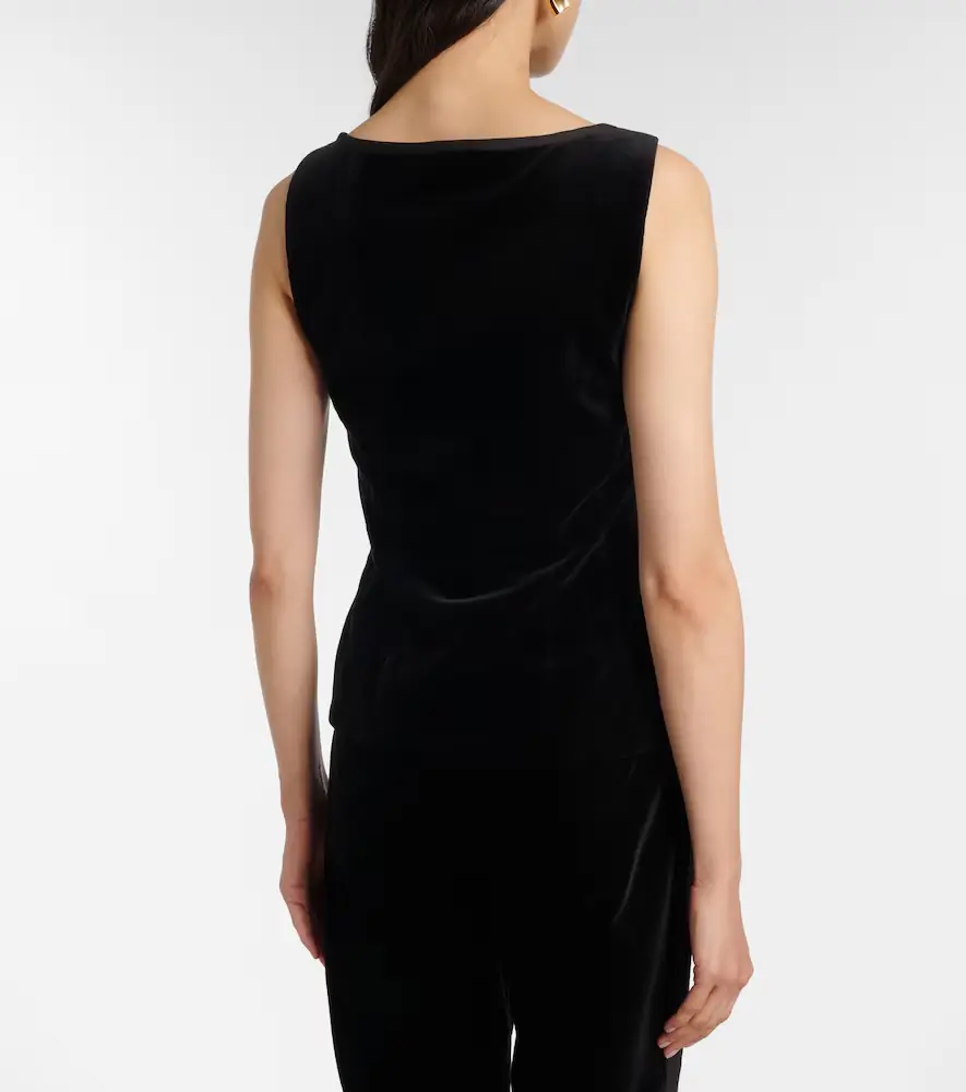 Posse Quincy bow-detail cotton velvet top | Thumbnail 2