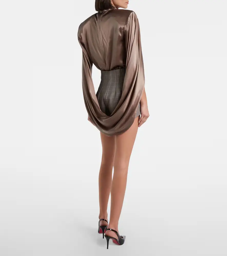 Mugler Houndstooth virgin wool shorts | Thumbnail 4 Mugler Houndstooth virgin wool shorts | Thumbnail 4