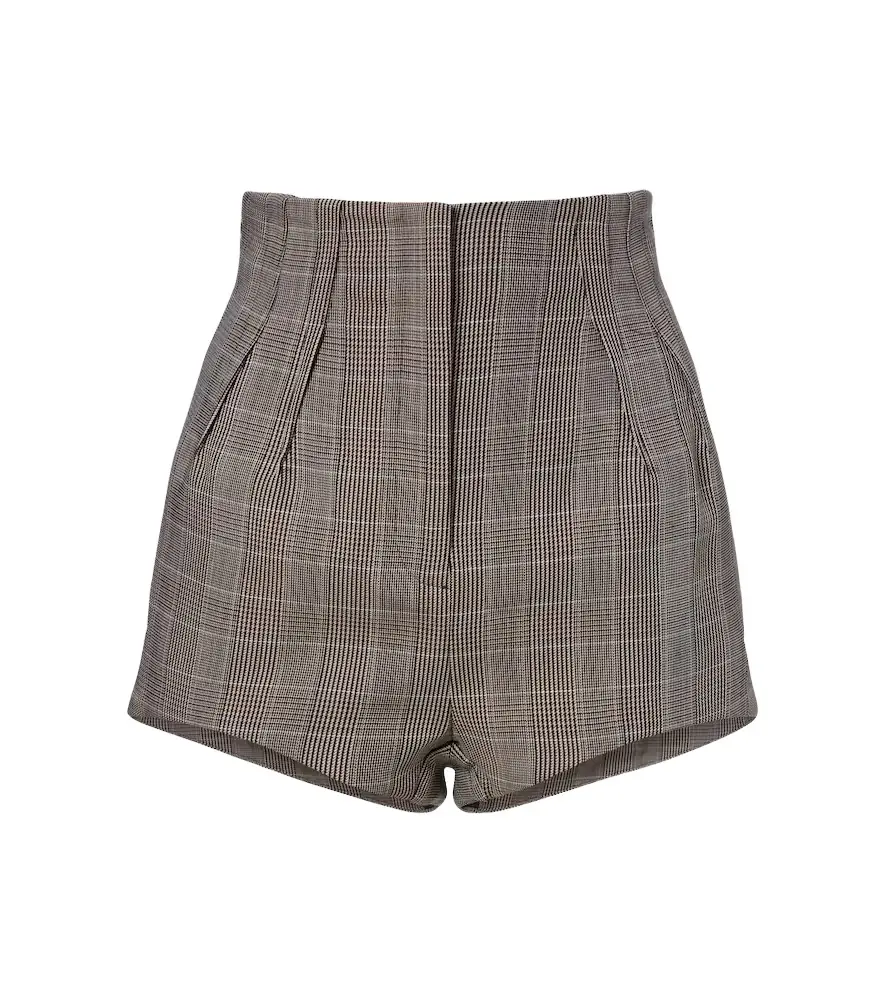 Mugler Houndstooth virgin wool shorts
