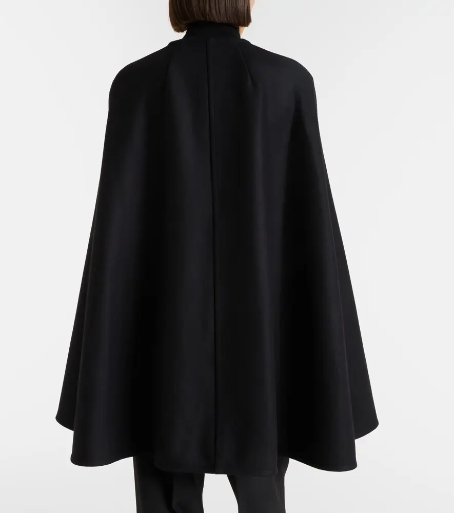 Nili Lotan Arianna leather-trimmed wool-blend cape | Thumbnail 3 Nili Lotan Arianna leather-trimmed wool-blend cape | Thumbnail 3