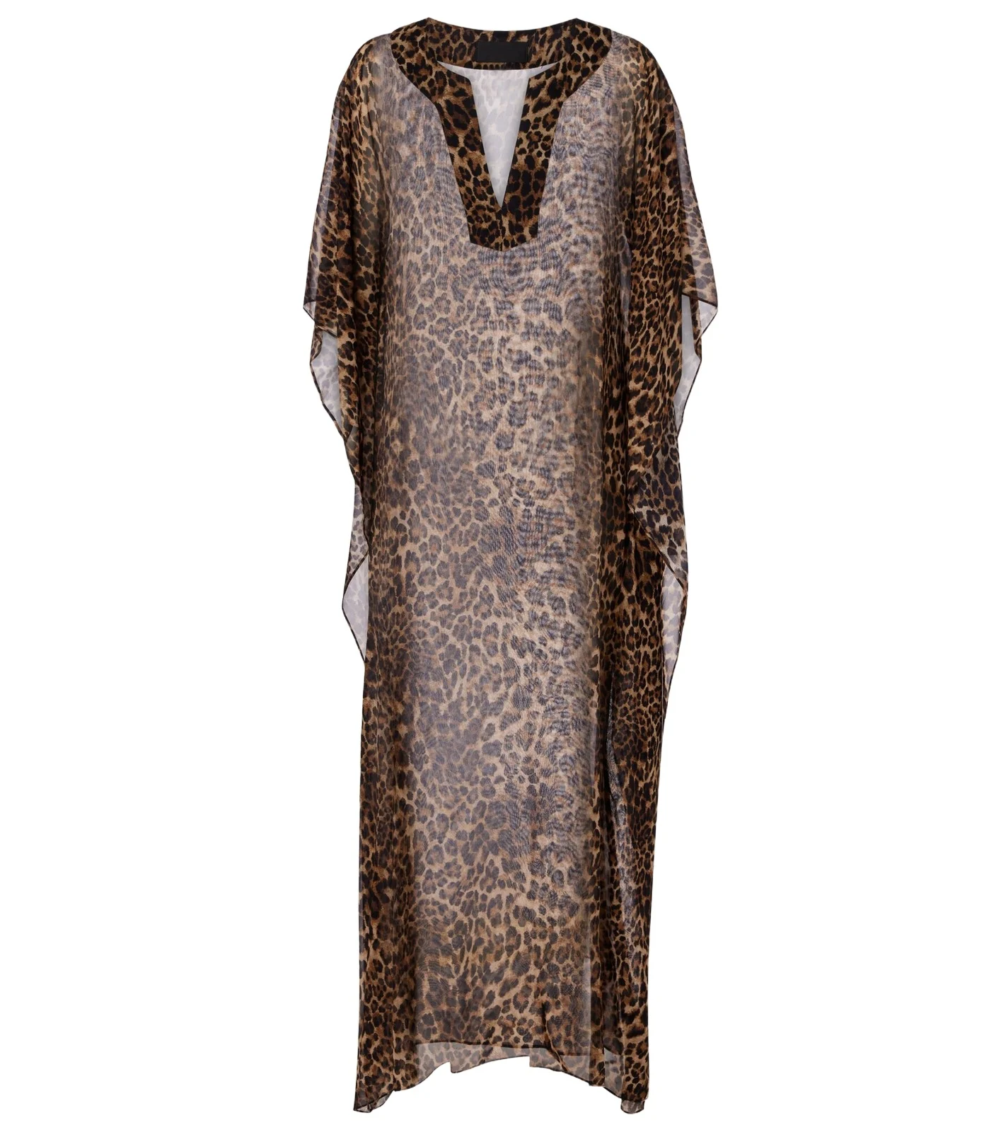 Erica leopard-print semi-sheer silk kaftan Erica leopard-print semi-sheer silk kaftan