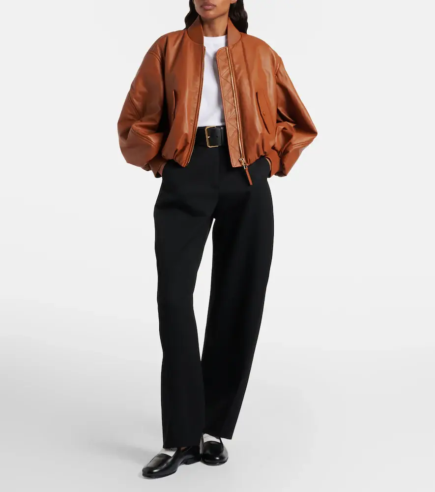 Givenchy Cocoon cropped leather bomber jacket | Thumbnail 2 Givenchy Cocoon cropped leather bomber jacket | Thumbnail 2