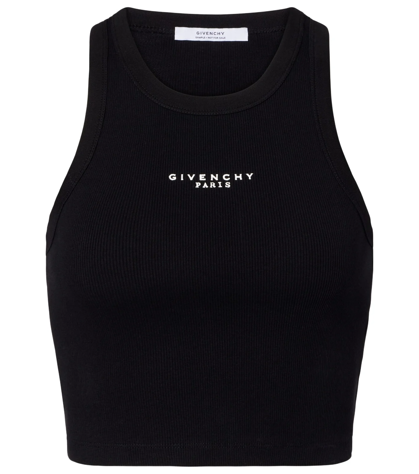 Givenchy Logo cropped cotton jersey tank top