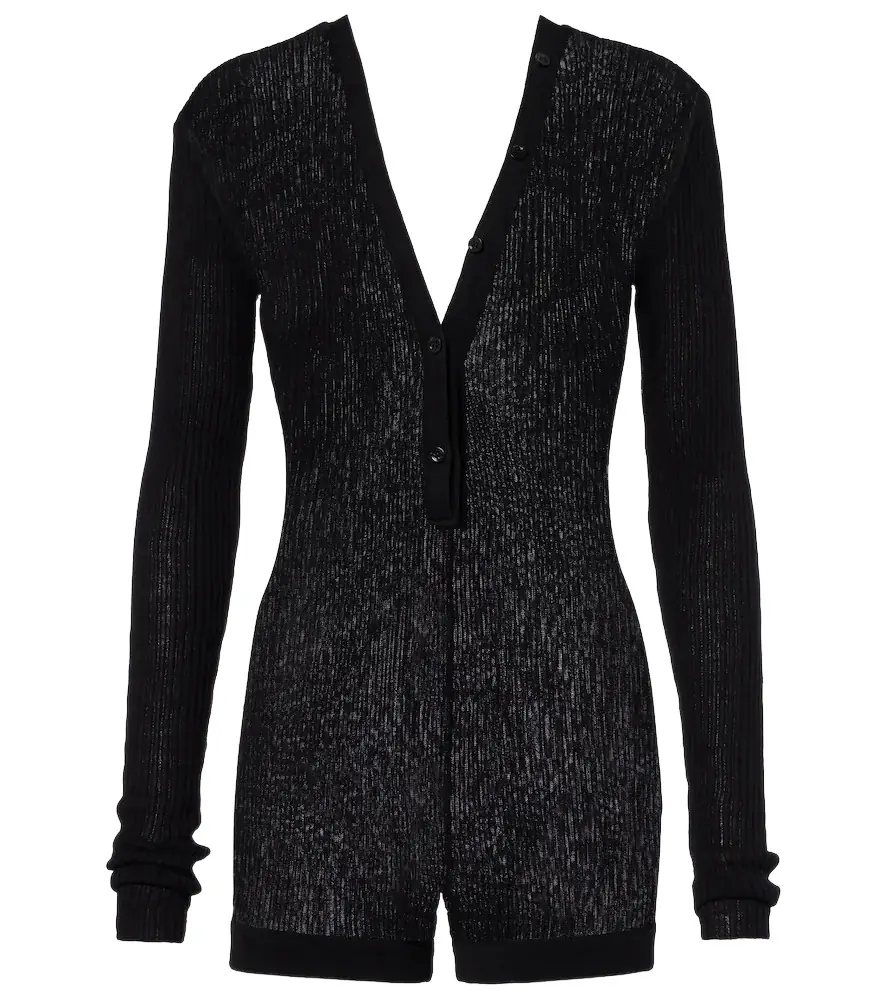 Mugler Ribbed-knit cotton romper | Image 1 Mugler Ribbed-knit cotton romper | Image 1