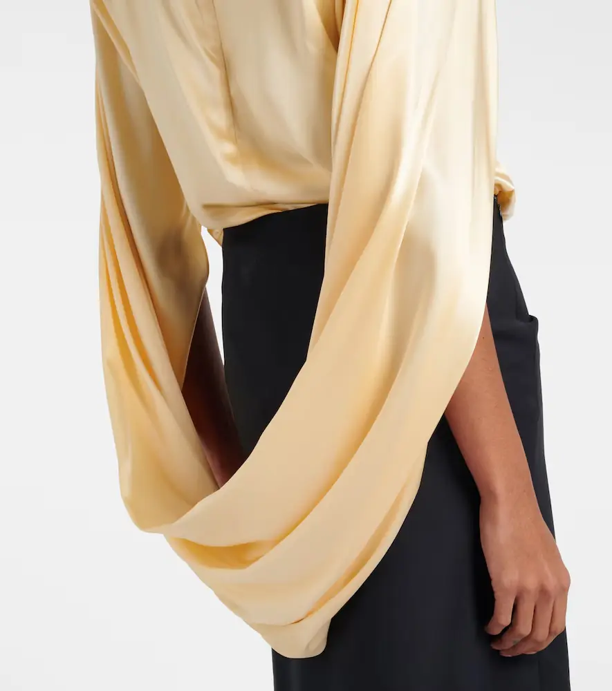 Mugler Draped silk-blend satin top | Thumbnail 3 Mugler Draped silk-blend satin top | Thumbnail 3