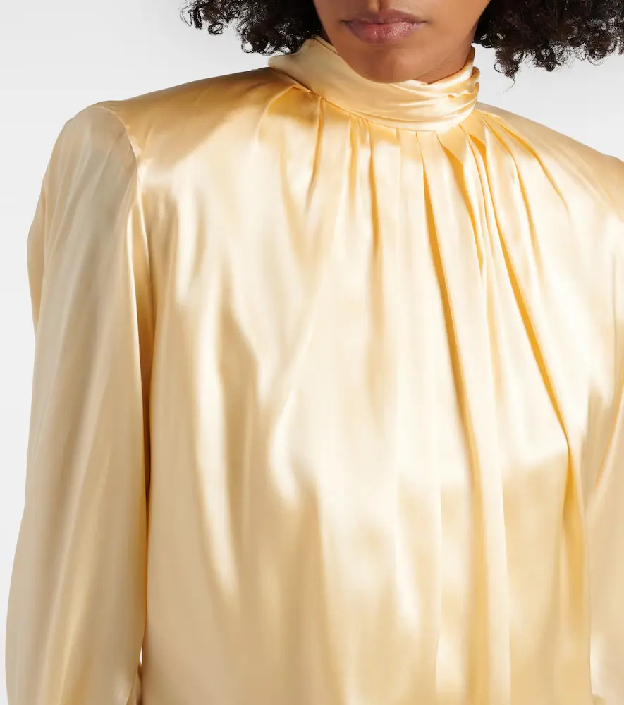 Mugler Draped silk-blend satin top | Thumbnail 4 Mugler Draped silk-blend satin top | Thumbnail 4