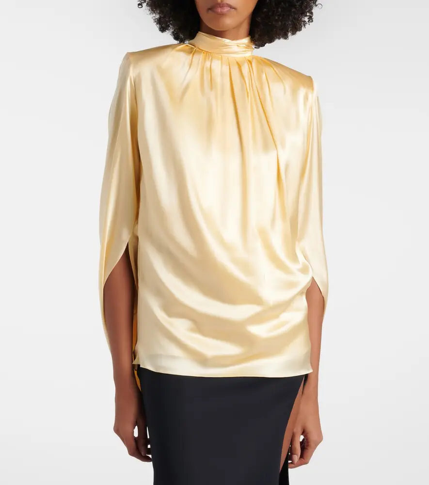 Mugler Draped silk-blend satin top | Thumbnail 5 Mugler Draped silk-blend satin top | Thumbnail 5