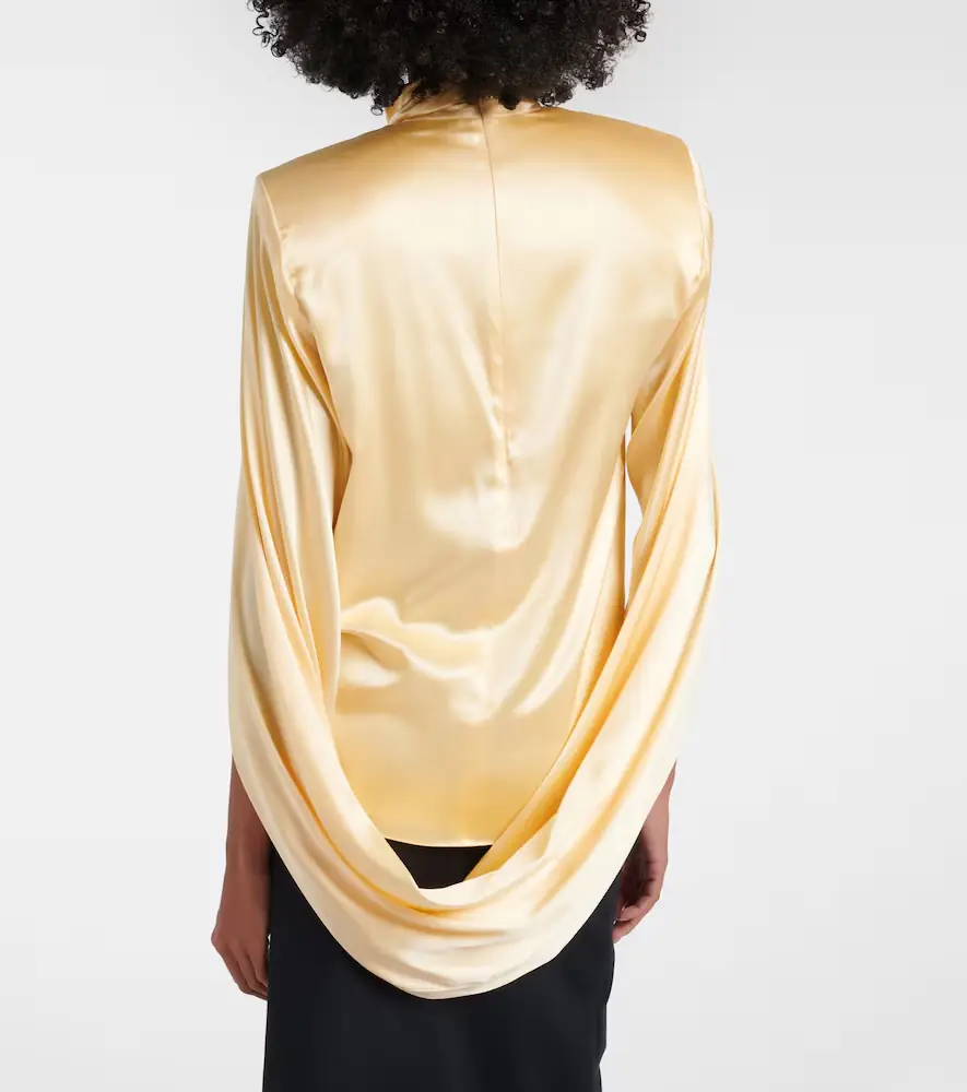 Mugler Draped silk-blend satin top | Thumbnail 6 Mugler Draped silk-blend satin top | Thumbnail 6