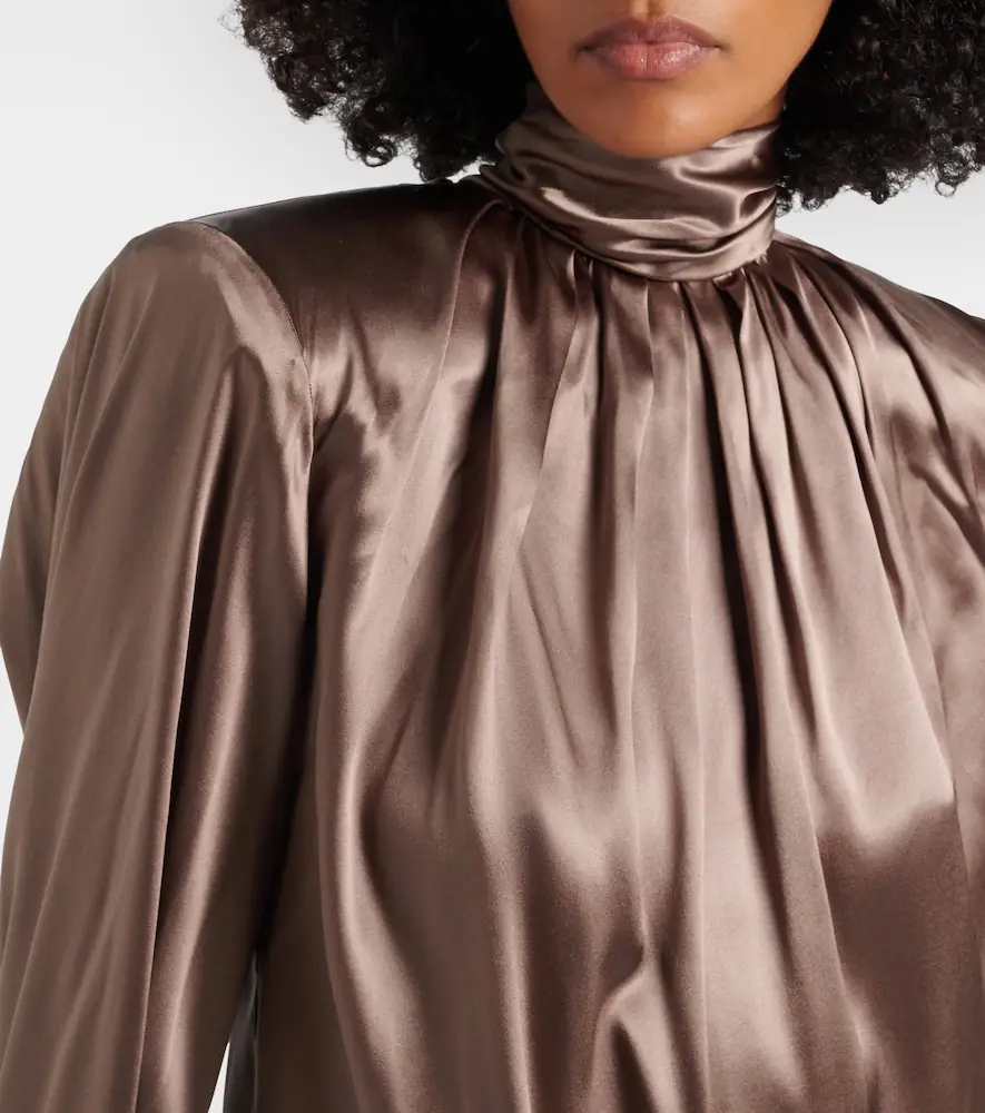Mugler Draped silk-blend satin top | Thumbnail 3 Mugler Draped silk-blend satin top | Thumbnail 3