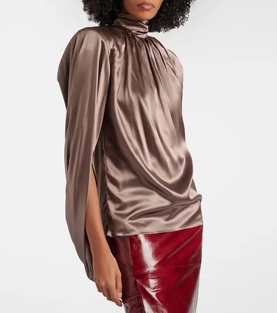 Mugler Draped silk-blend satin top | Thumbnail 5 Mugler Draped silk-blend satin top | Thumbnail 5