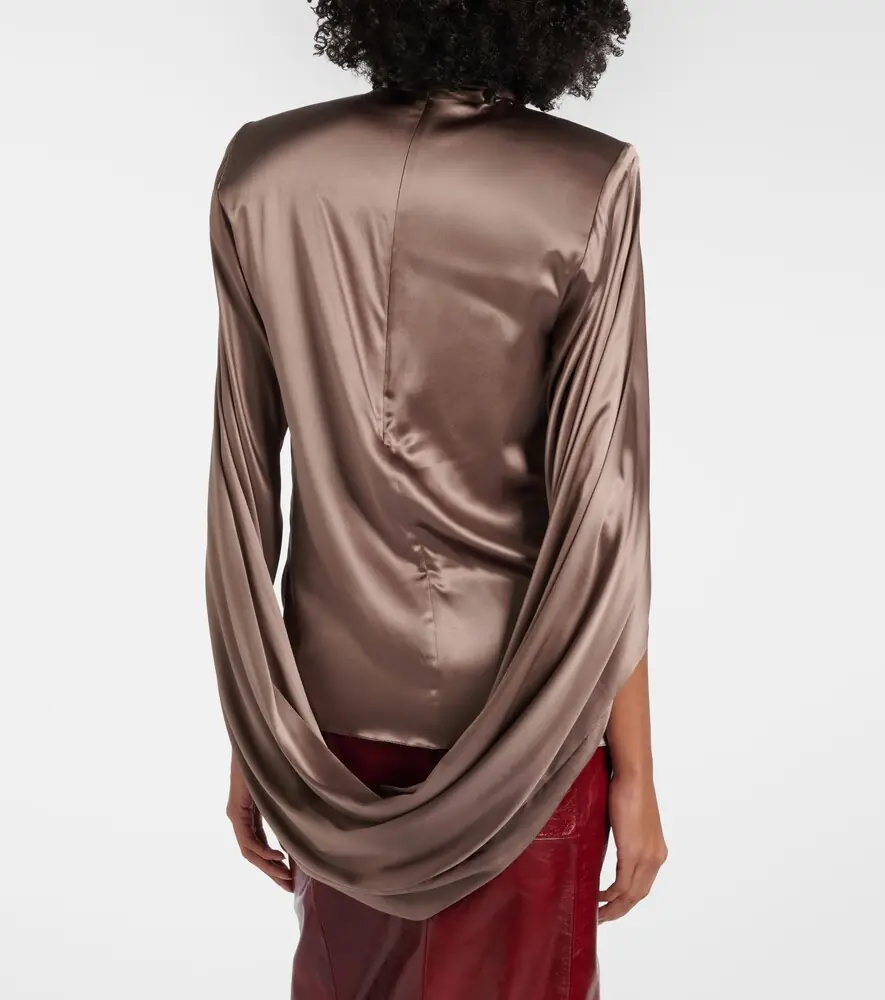 Mugler Draped silk-blend satin top | Thumbnail 6 Mugler Draped silk-blend satin top | Thumbnail 6