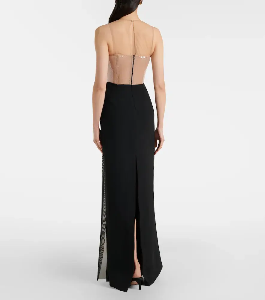 David Koma Sequined paneled bustier gown | Thumbnail 3