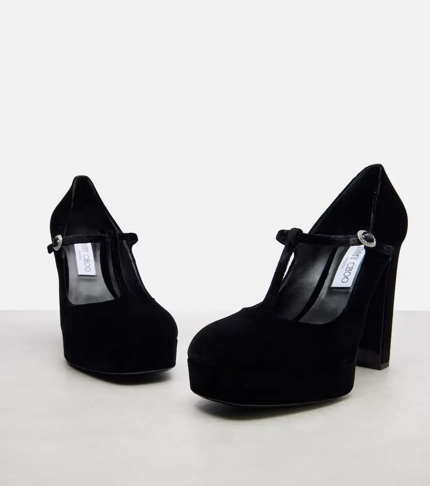 Jimmy Choo Marene 120 velvet Mary Jane pumps | Thumbnail 2