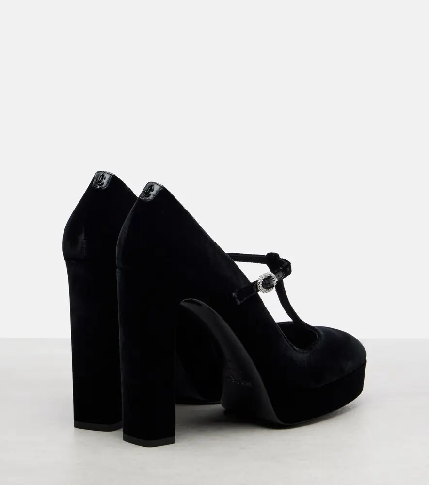 Jimmy Choo Marene 120 velvet Mary Jane pumps | Thumbnail 3