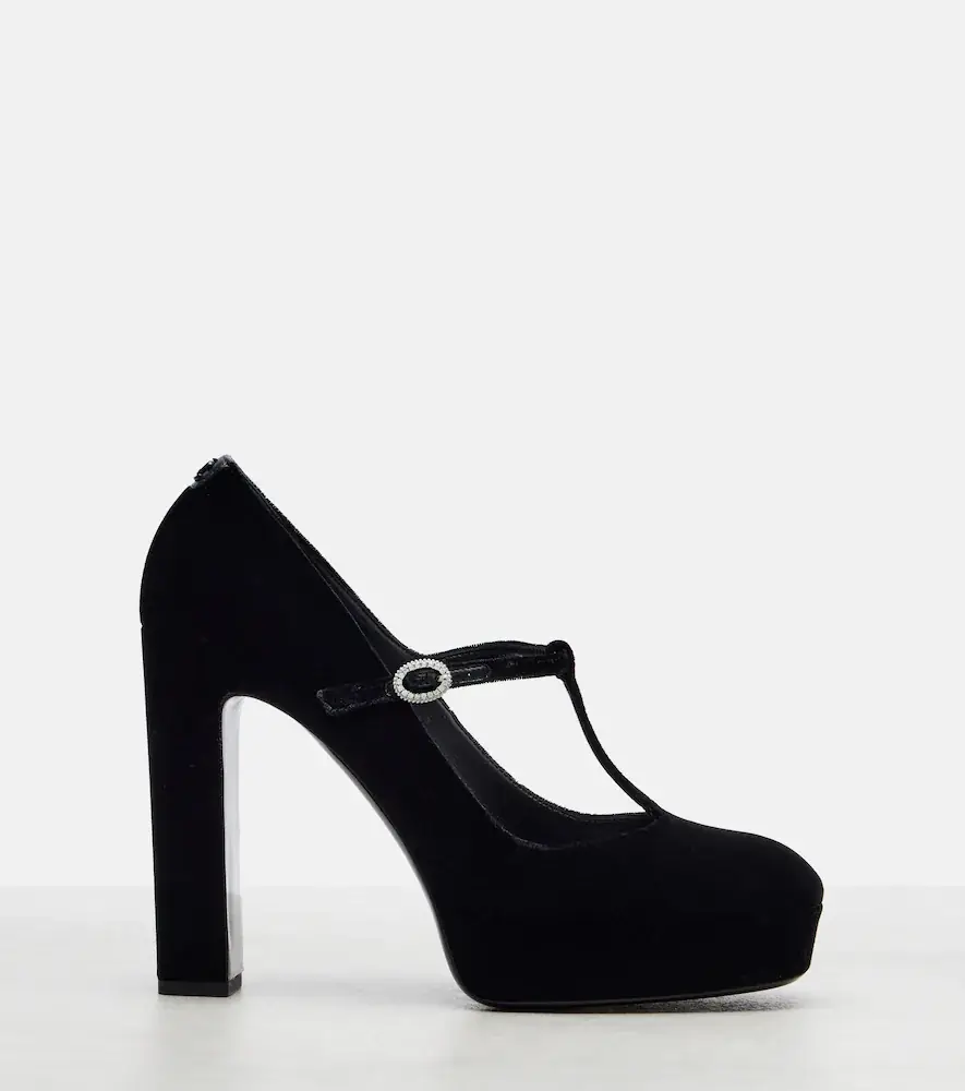 Jimmy Choo Marene 120 velvet Mary Jane pumps | Thumbnail 4
