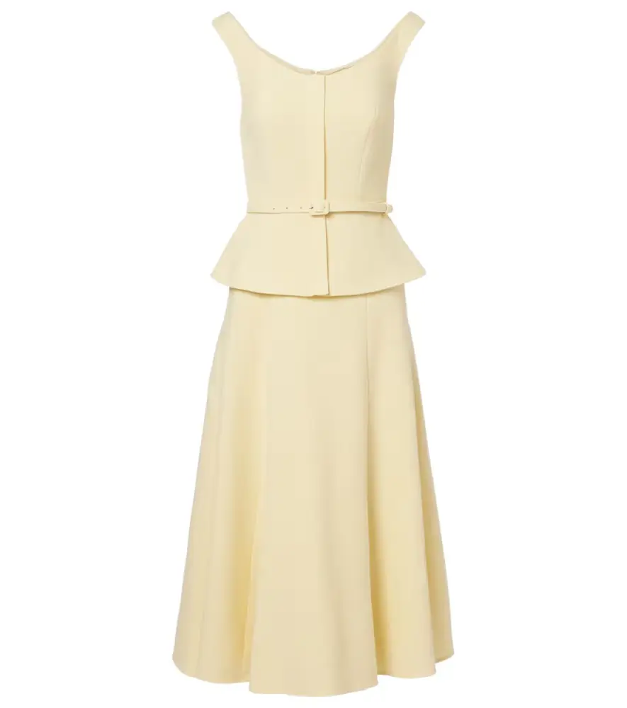 Roland Mouret Peplum wool crêpe midi dress | Image 1 Roland Mouret Peplum wool crêpe midi dress | Image 1
