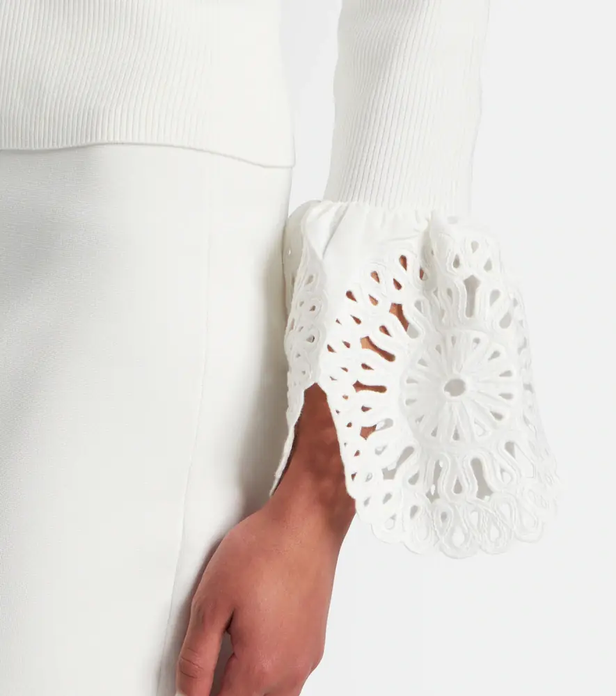 Simkhai Ferrera broderie anglaise ribbed-knit top | Thumbnail 2 Simkhai Ferrera broderie anglaise ribbed-knit top | Thumbnail 2