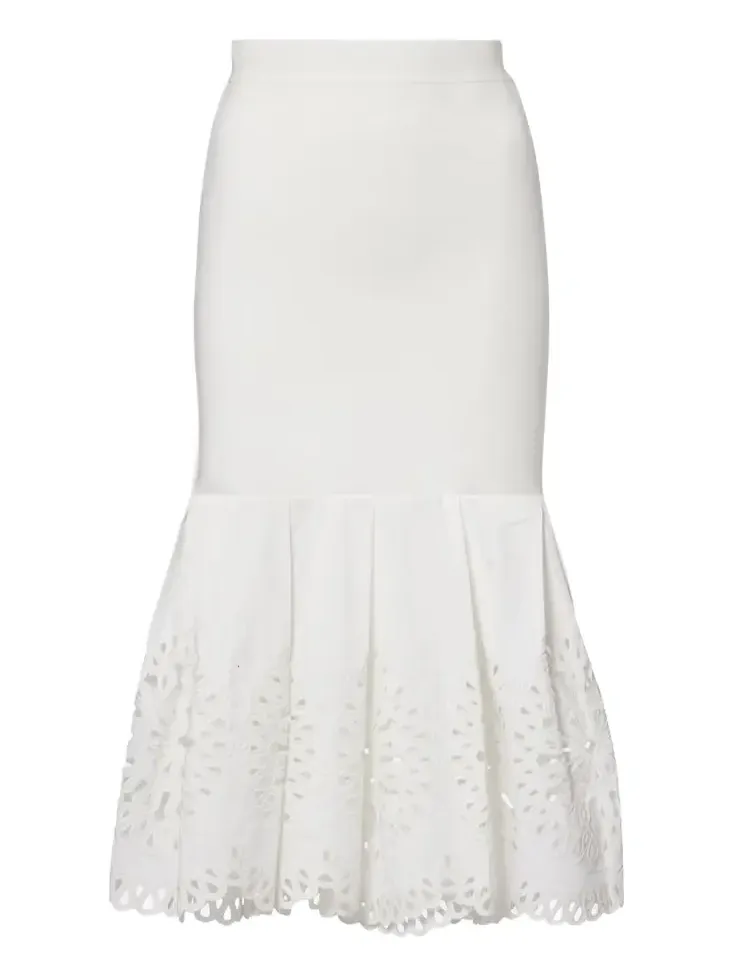 Broderie anglaise midi skirt