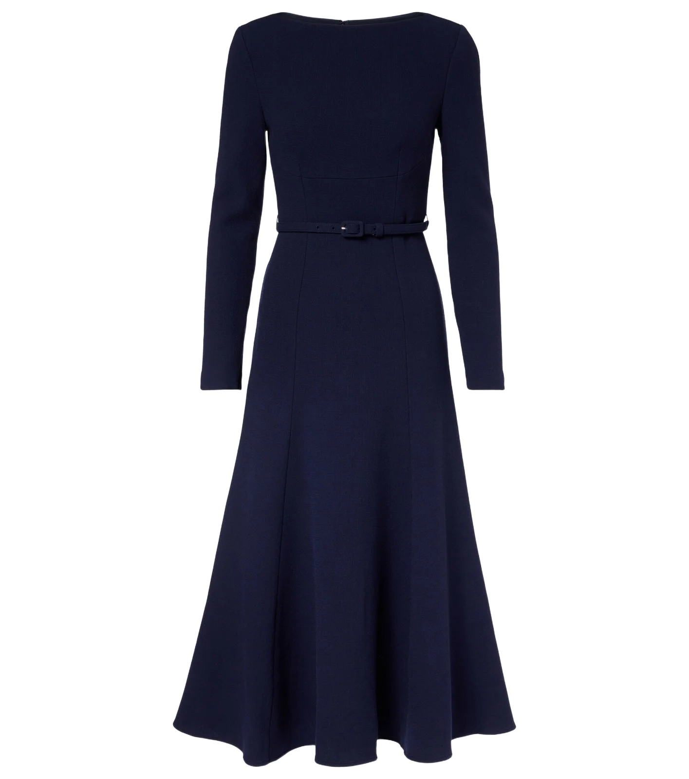 Belted wool crêpe midi dress Belted wool crêpe midi dress