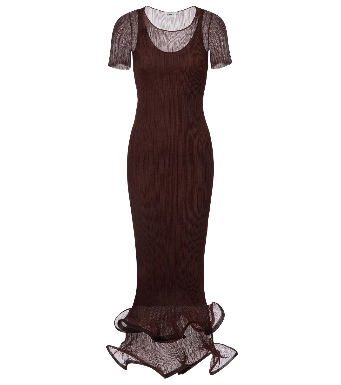 Ruffled midi dress