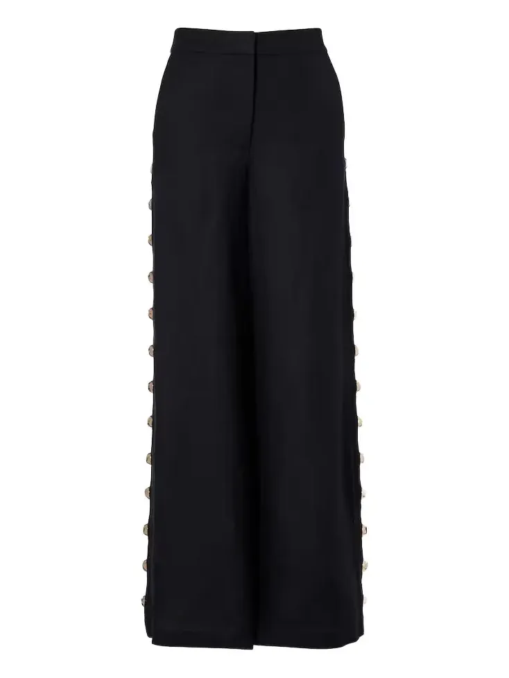 Linen-blend wide-leg pants