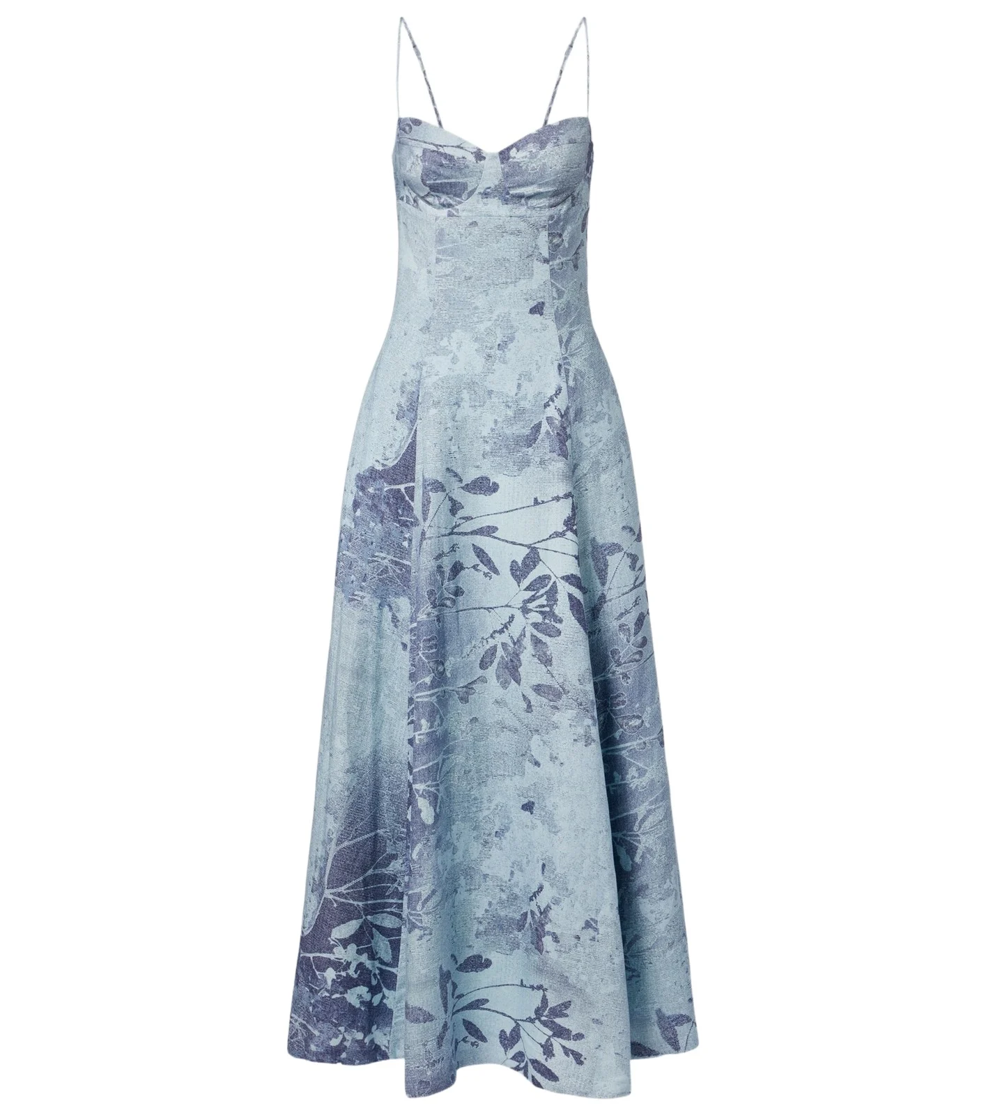 Floral linen and cotton bustier dress Floral linen and cotton bustier dress