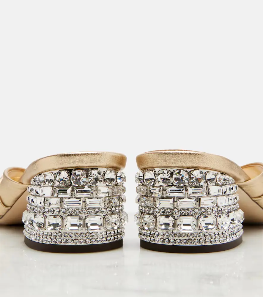 Jimmy Choo Mala embellished metallic leather mules | Thumbnail 3
