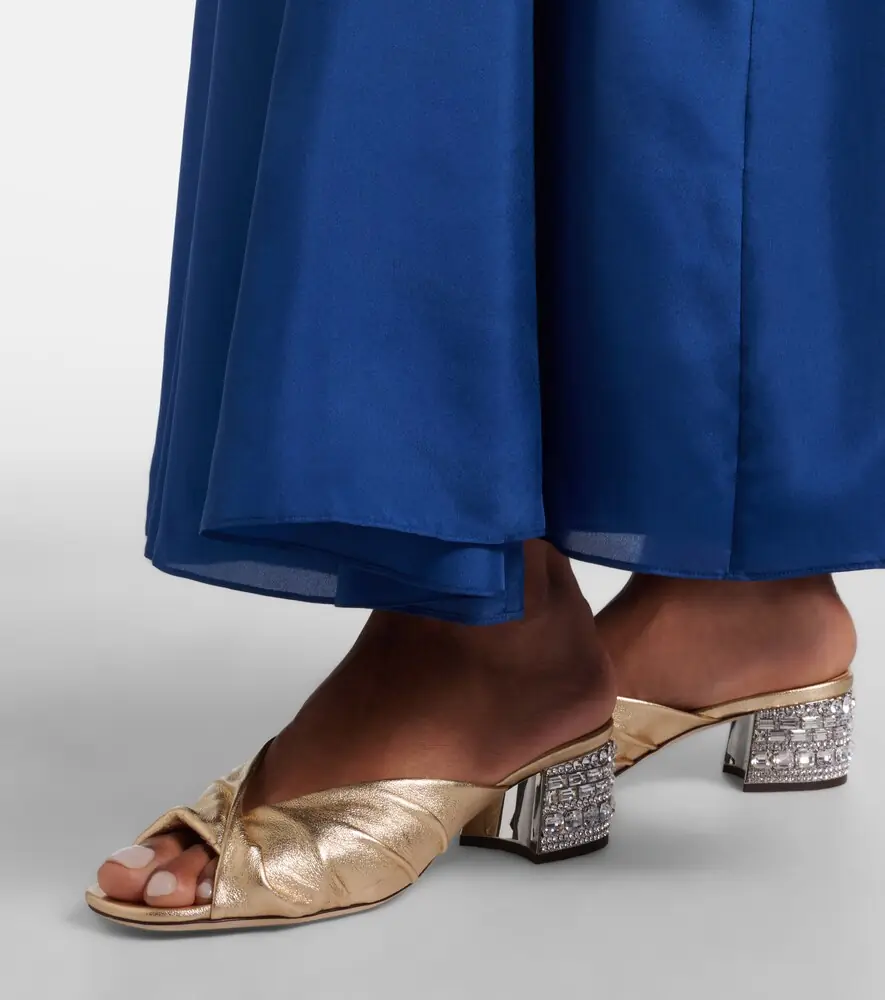 Jimmy Choo Mala embellished metallic leather mules | Thumbnail 6